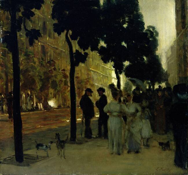 Hohenzollernstrasse à Kassel au coucher du soleil Louis Kolitz