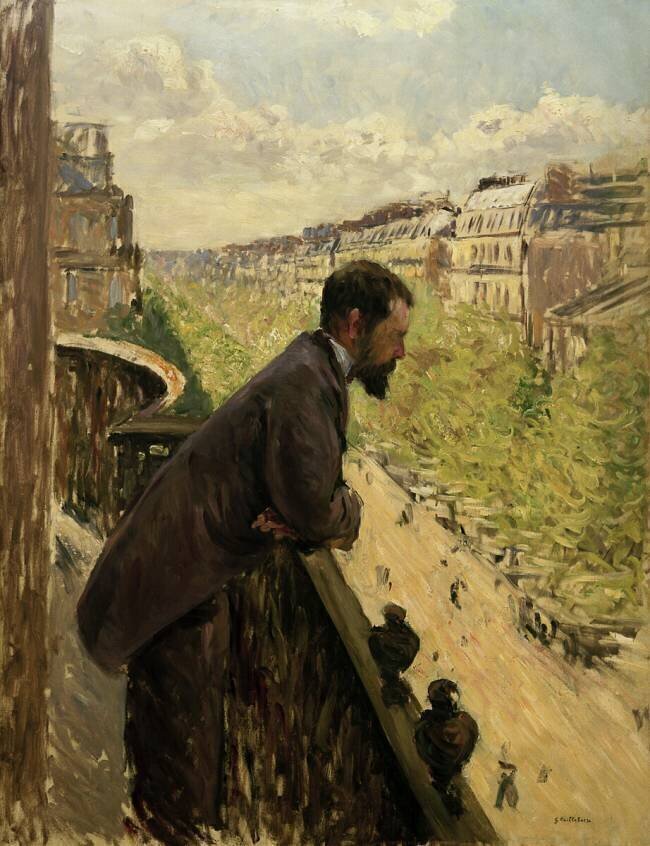 Homme au balcon Gustave Caillebotte
