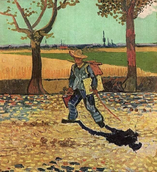 Homme avec un sac à dos Vincent van Gogh