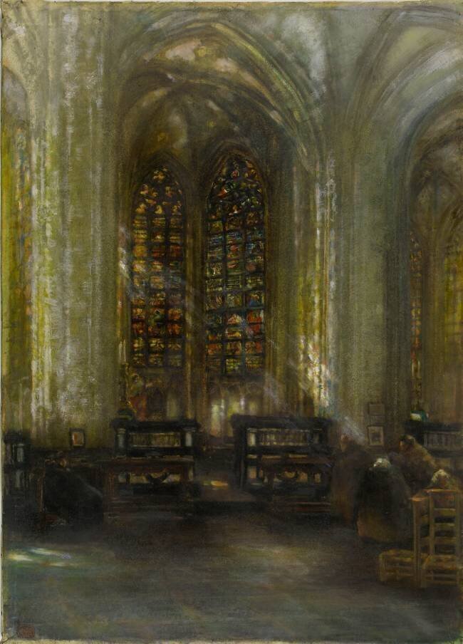 Intérieur d'église (Saint-Pierre de Louvain) Alfred Delaunois