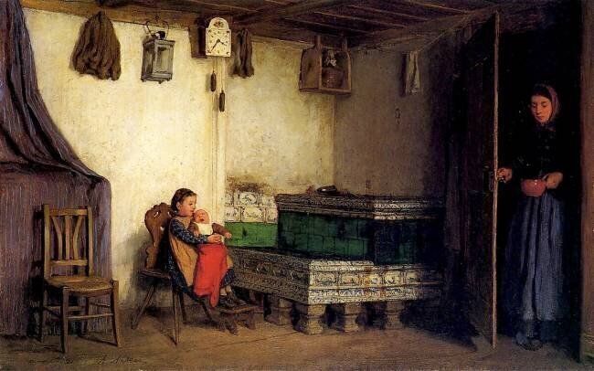 Interior of a Cottage Albert Anker