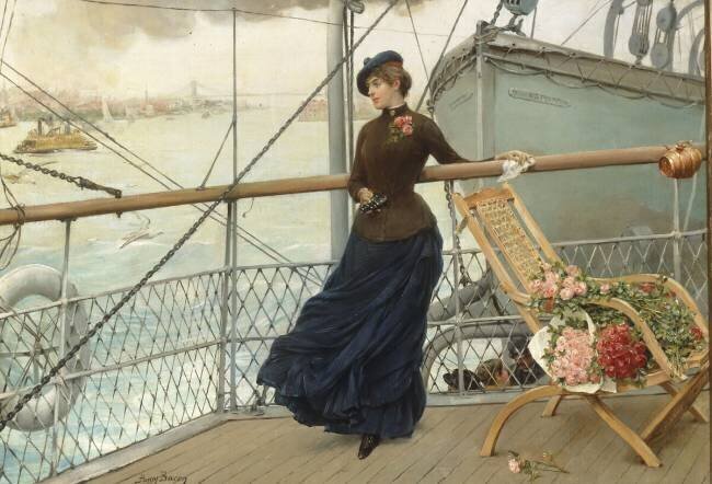 Jeune Écossaise sur un bateau arrivant à New York Henry Bacon
