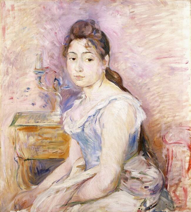 Jeune Femme au Corset Bleu Berthe Morisot