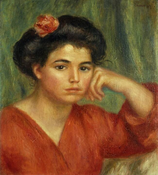 Jeune femme avec une rose Auguste Renoir