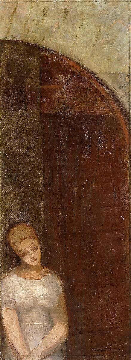 Jeune femme sous une arche Odilon Redon