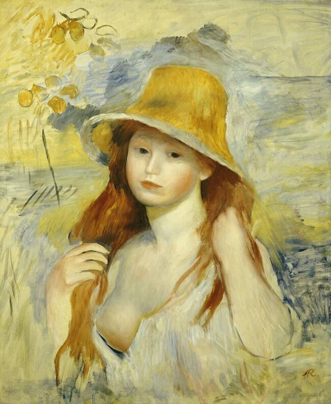 Jeune fille avec un chapeau de paille Auguste Renoir