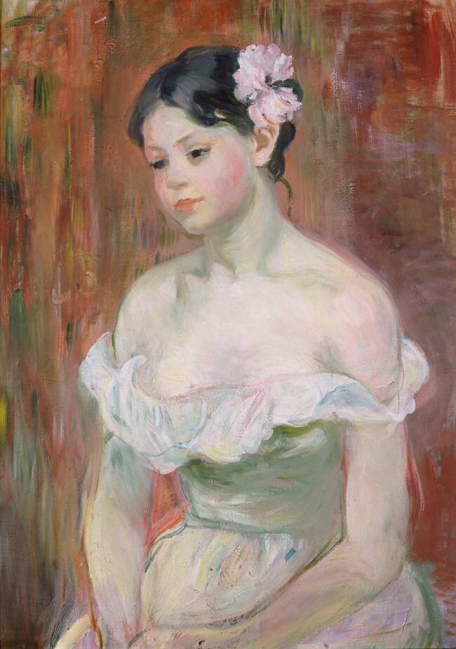 Jeune fille en décolleté - la fleur aux cheveux Berthe Morisot