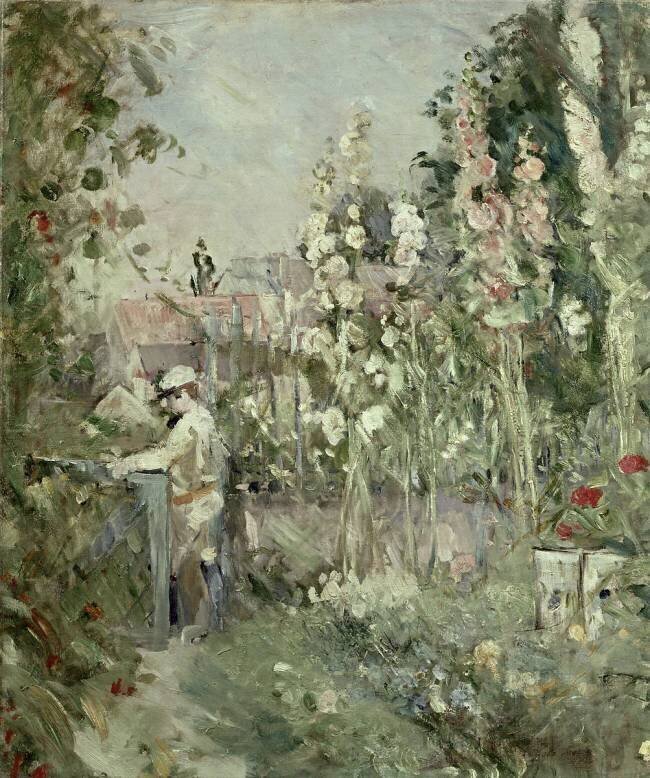 Jeune Garçon dans les Roses Trémières Berthe Morisot