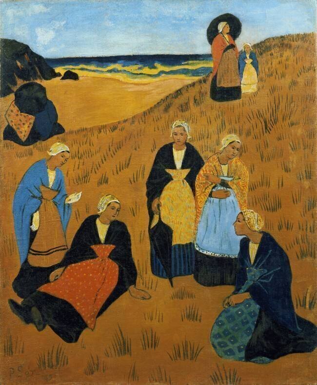 Jeunes femmes bretonnes portant des châles Paul Serusier