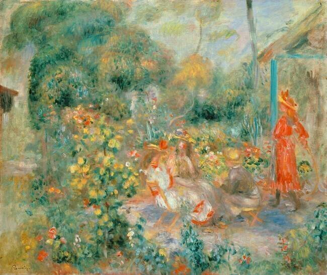 Jeunes filles dans le jardin de Montmartre Auguste Renoir
