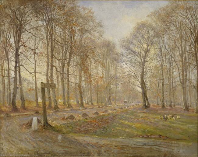 Journée de fin d'automne dans le parc aux cerfs de Jægersborg Theodor Esbern Philipsen