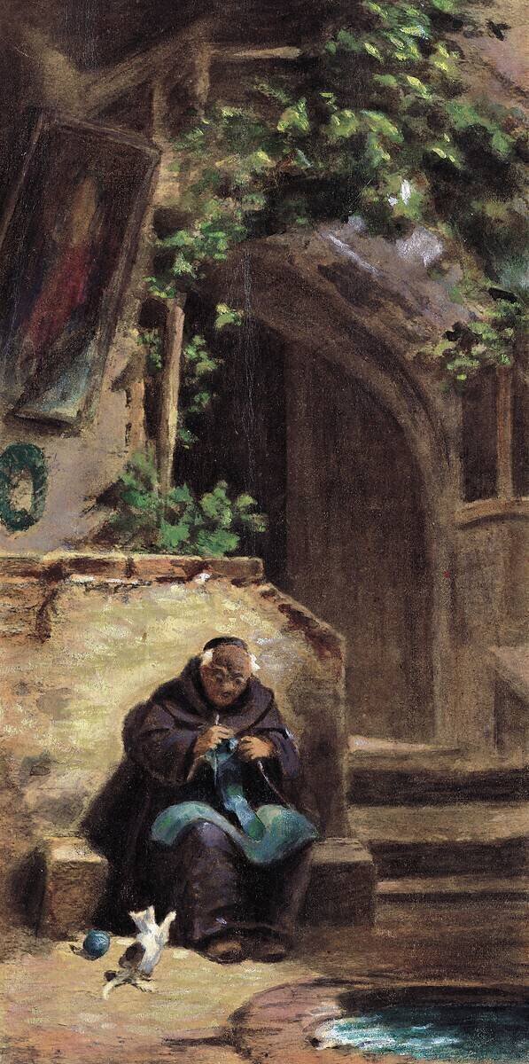 Knitting Monk Carl Spitzweg