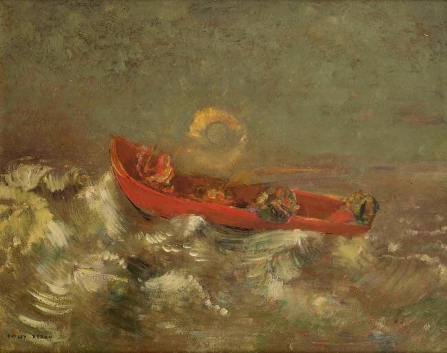 La barque rouge Odilon Redon