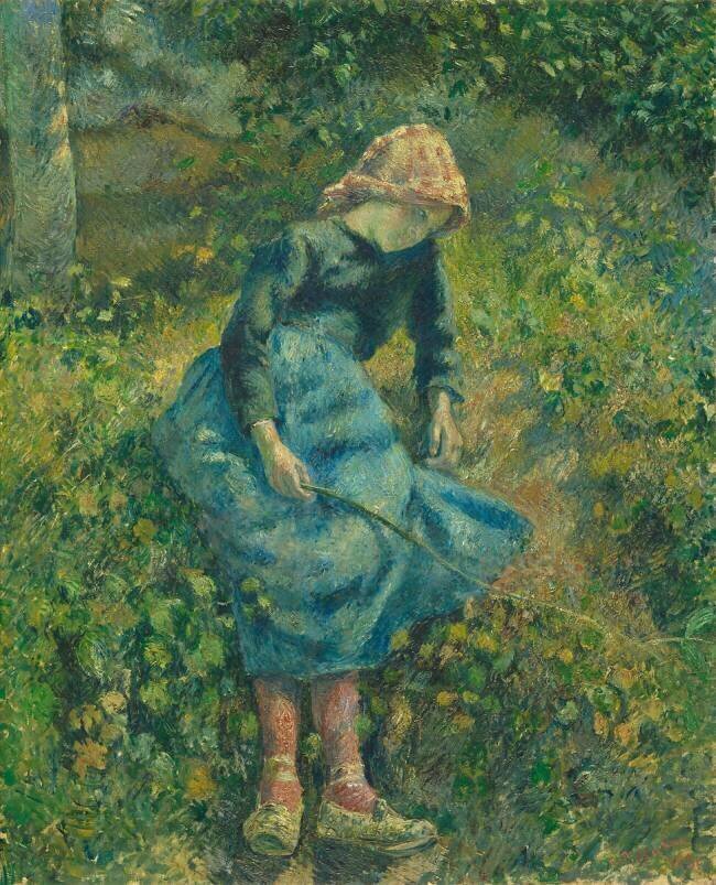 La bergère, dit aussi Jeune fille à la baguette ; paysanne assise Camille Pissarro