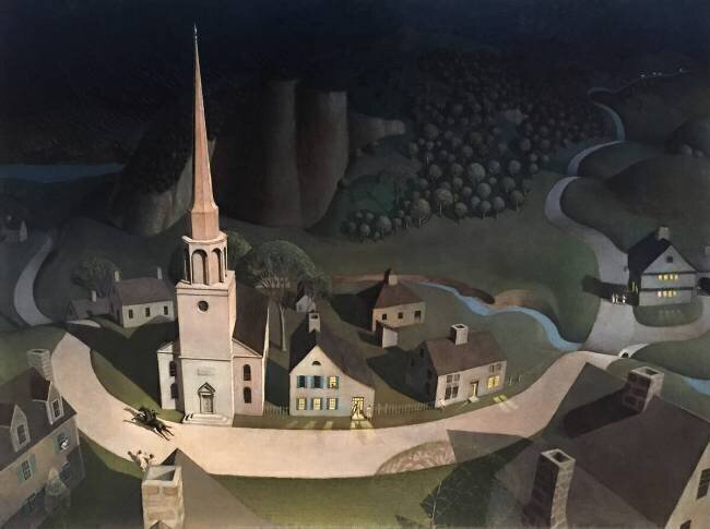La chevauchée nocturne de Paul Revere Grant Wood