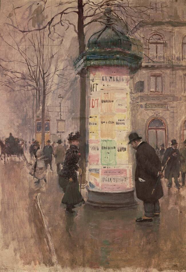 The Morris column (corner of rue Lafitte and boulevard des Italiens) Jean Béraud