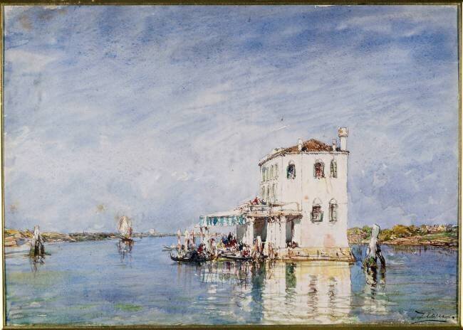 La douane à Venise (en fait Maison dans la lagune) Félix Ziem