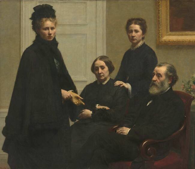 La Famille Dubourg. M. et Mme Dubourg et leurs filles : Victoria, femme de l'artiste, et Charlotte Henri Fantin-Latour