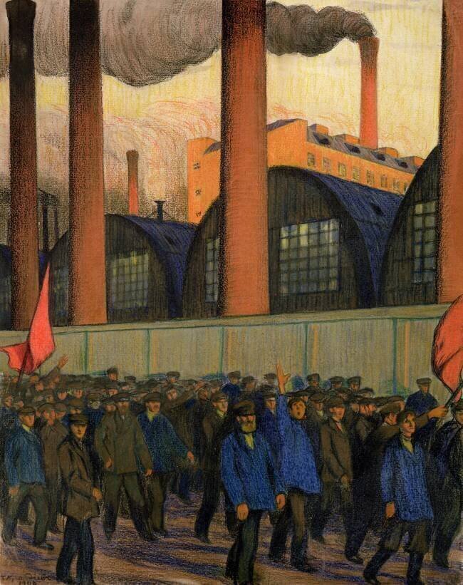 La grève Boris Mikhailovich Kustodiev
