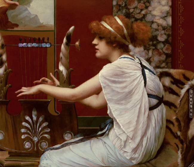 La Muse Erato à sa lyre John William Godward