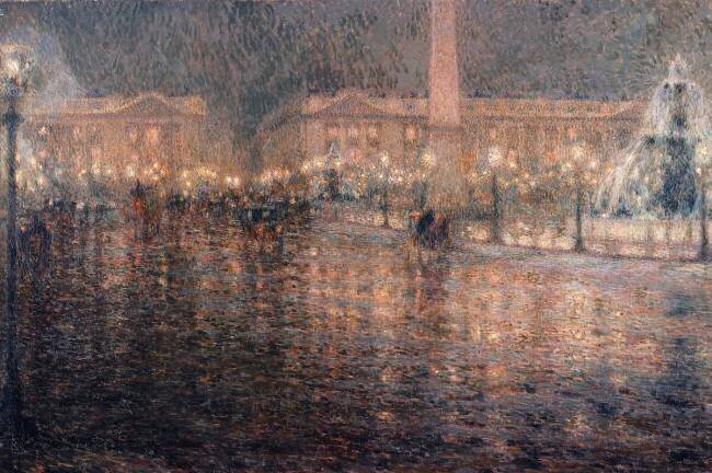 La place de la Concorde au clair de lune Henri Le Sidaner