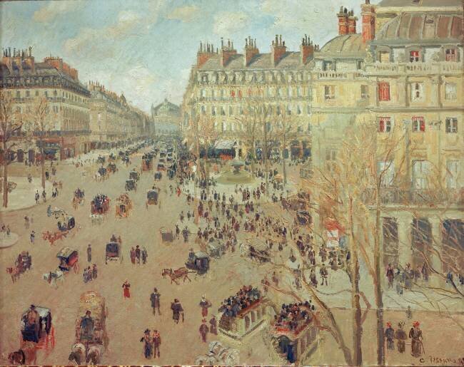 La Place du Théâtre Français, Effet de soleil Camille Pissarro