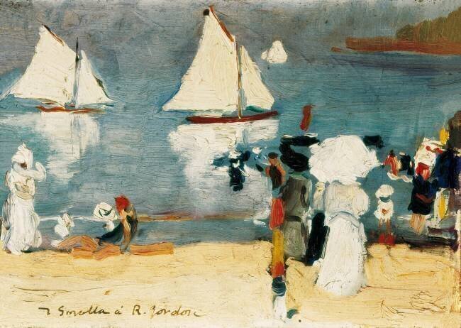 la plage de l'OCncha à Saint-Sébastien Joaquin Sorolla y Bastida
