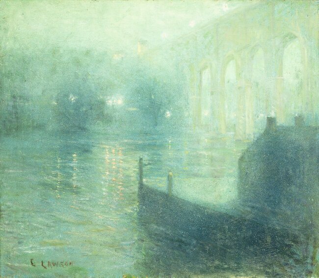 La rivière Harlem la nuit Ernest Lawson