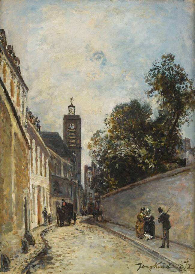 La Rue de l'Abbé-de-l'Epée et l'église Saint-Jacques-du-Haut-Pas à Paris Johan Barthold Jongkind