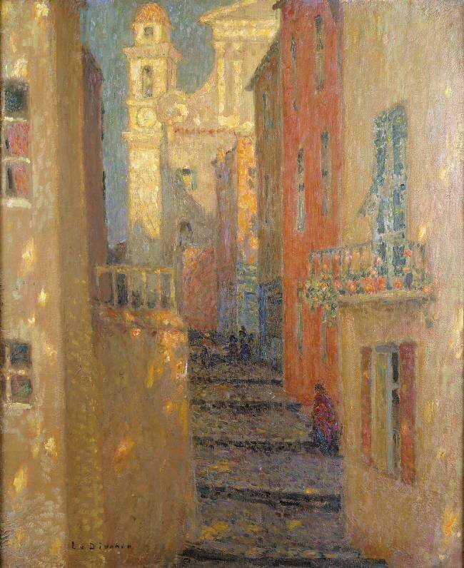 La Rue de L'Eglise Henri Le Sidaner