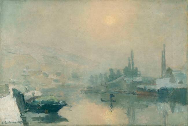 La Seine et l'île Lacroix à Rouen en hiver Albert Lebourg