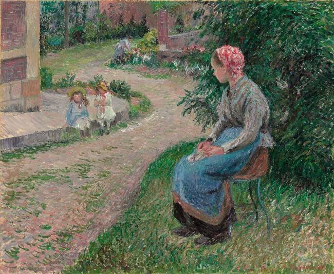 La Servante Assise dans le Jardin d'Eragny Camille Pissarro