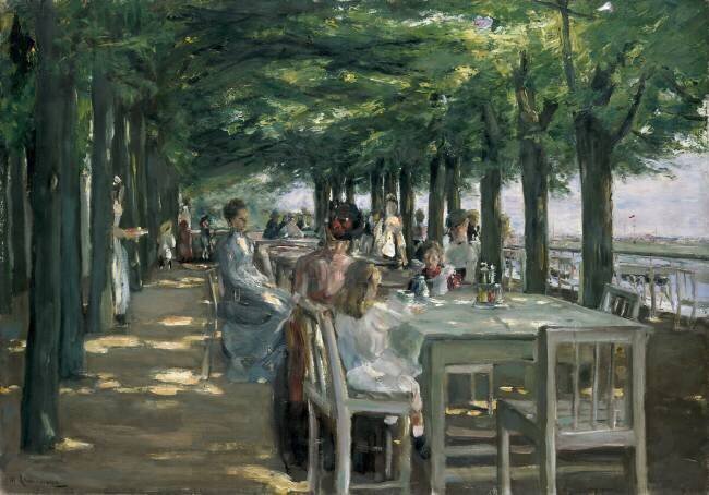 La terrasse du restaurant Jacob à Nienstedten sur l'Elbe Max Liebermann