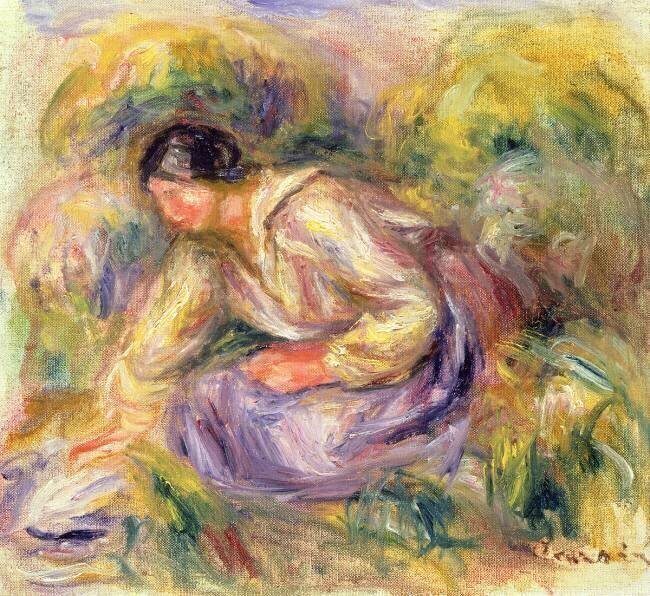 Laveuse en bleu Auguste Renoir
