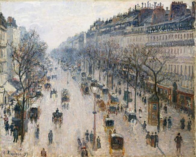 Le Boulevard Montmartre un matin d'hiver Camille Pissarro