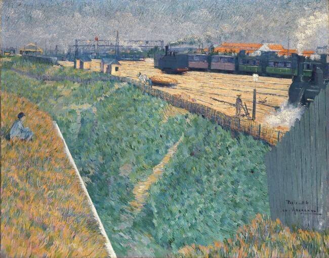 Le chemin de fer de l'Ouest à sa sortie de Paris Charles Angrand