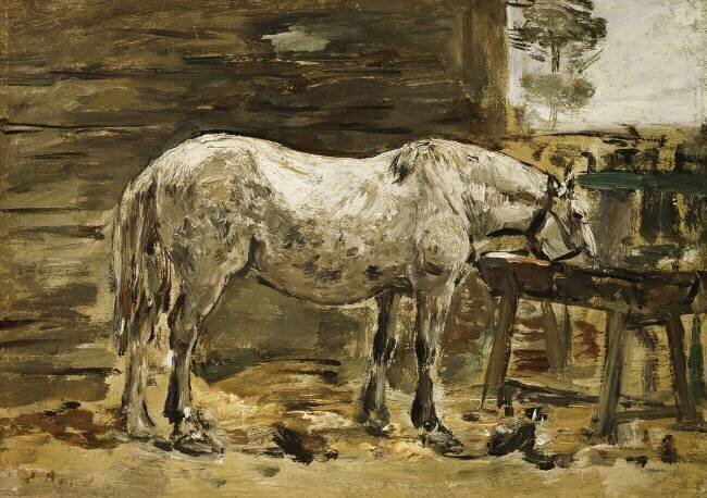 Le cheval blanc à l'abreuvoir Eugène Boudin