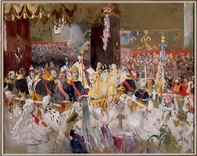 Le couronnement de l'empereur Nicolas II dans la cathédrale de l'Assomption Constantin Makovski