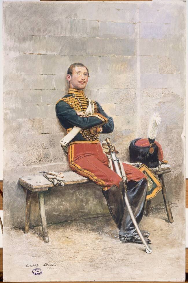 Le frère du peintre en uniforme des guides de Napoléon III Edouard Detaille