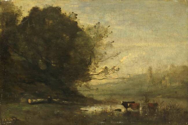 Le pâtre devant l'étang Jean-Baptiste Camille Corot