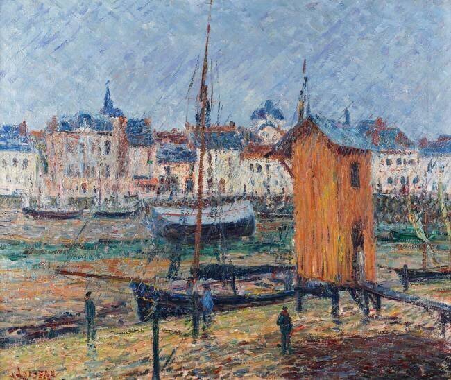 Le port de Pornic, effet de pluie Gustave Loiseau