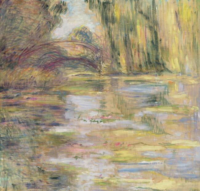 L'étang aux nénuphars : Le pont Claude Monet