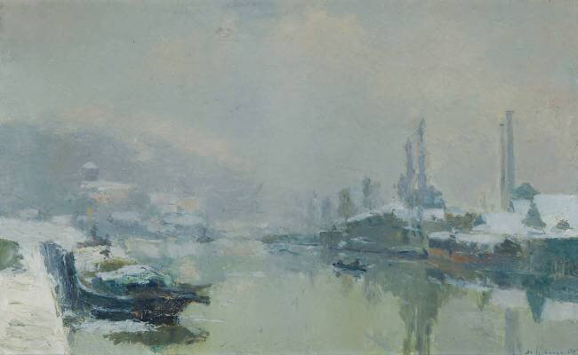 L'île Lacroix sous la neige Albert Lebourg