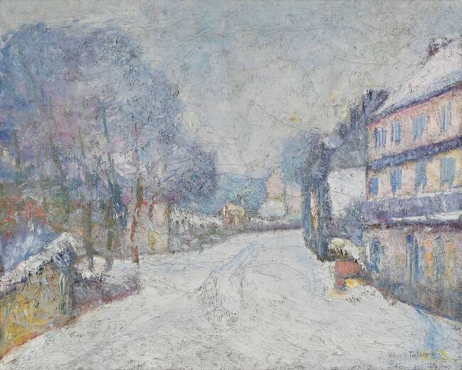 L'Entrée de Besse-en-Chandesse, Auvergne (Effet de neige) Vladimir de Terlikowski