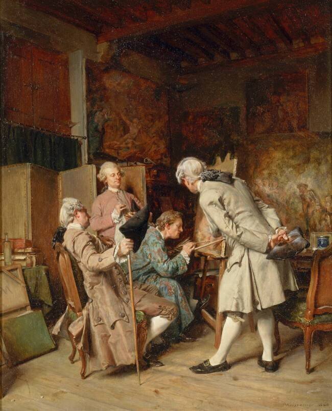 Les amateurs de peinture (dans le goût du 18ème siècle), dit aussi Un peintre Jean-Louis-Ernest Meissonier