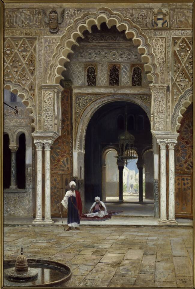 Les Arabes dans une cour Frans Wilhelm Odelmark
