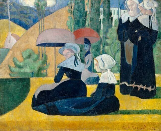 Les bretonnes aux ombrelles Emile Bernard