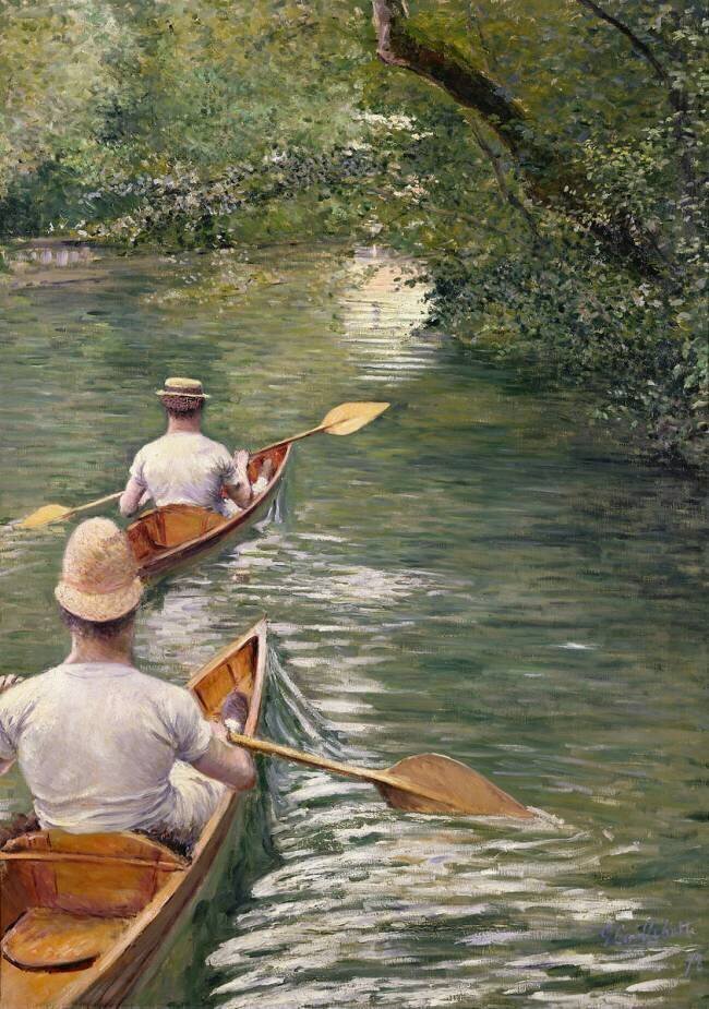 Les Canoës Gustave Caillebotte