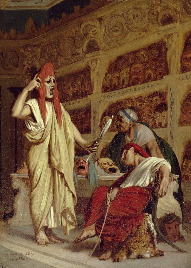 "Les comédiens" ou "scène de théâtre". Jean-Léon Gérôme