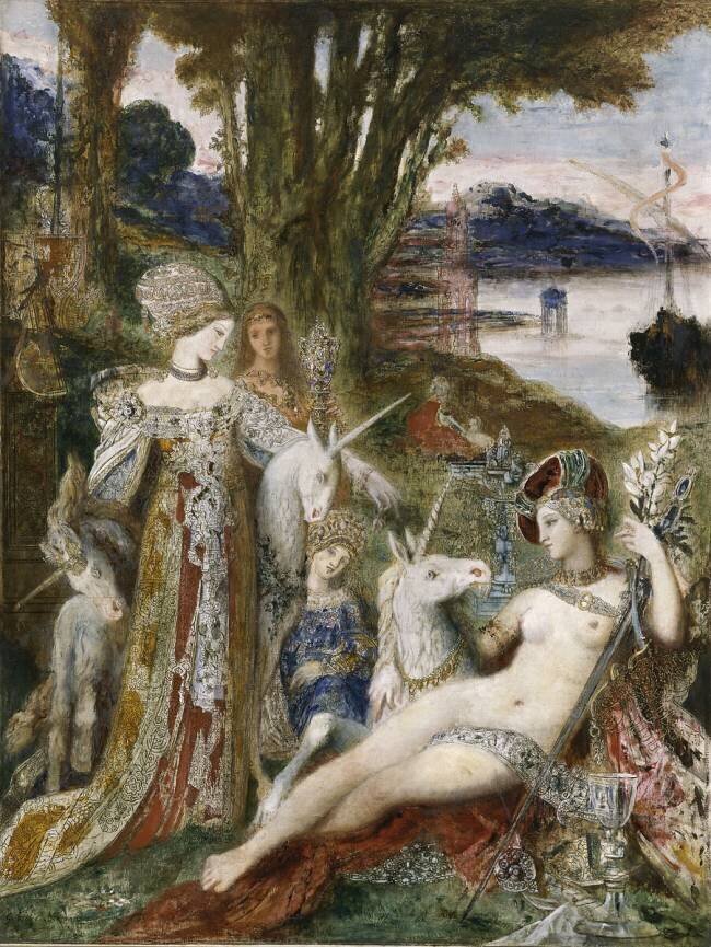Les Licornes Gustave Moreau